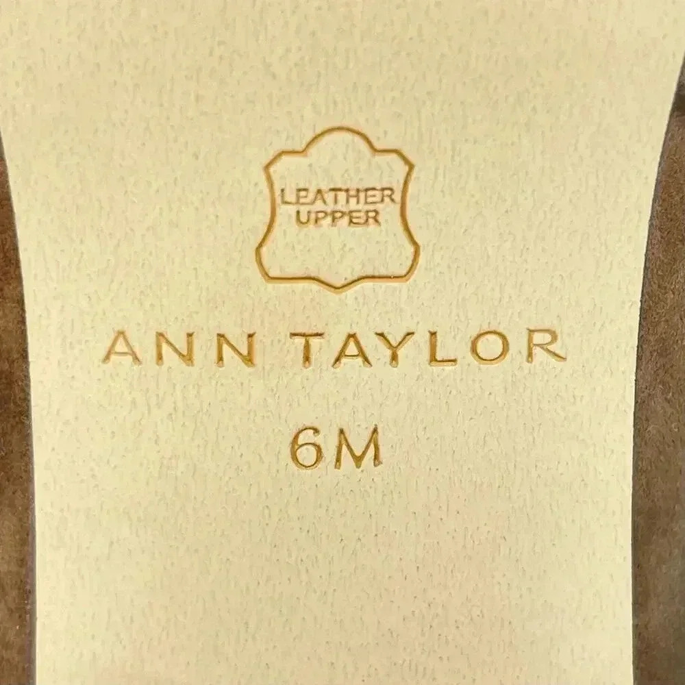 Ann Taylor Wraparound Buckle High Block Heel Suede Boots size 6 New Dark Maple - Picture 8 of 11